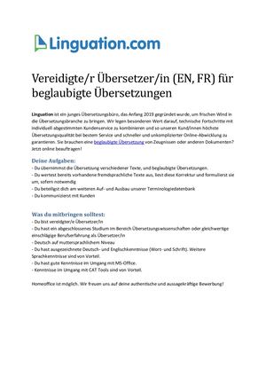 Linguation Beglaubigte ÜBersetzung