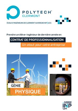 Contrat de professionnalisation Génie Physique