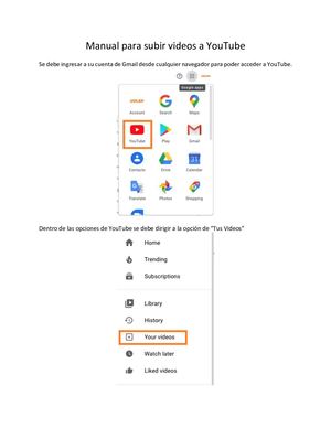 Manual Para Subir Videos A Youtube