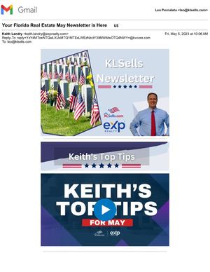 Keith Landry Sells Mail Your Florida Real Estate May Newsletter Is Here ????????????