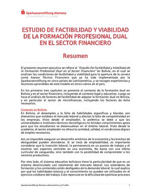Resumen Ejecutivo Estudio De Factibilidad Fpd Sector Financiero