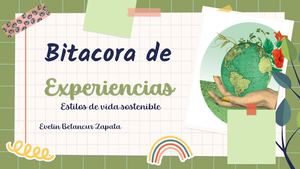 Bitacora De Estilos De Vida Sostenible