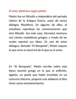 El Amor Platónico