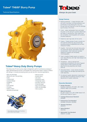 TH8/6F Slurry Pump Technical Data Sheet