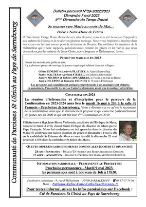 Bulletin Paroissial 29 2022 2023