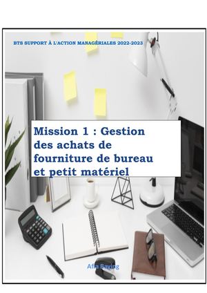Mission 1 1 4 Gestion Des Achats De Fourniture De Bureau Et Petit Matériel 1 Afia Baying