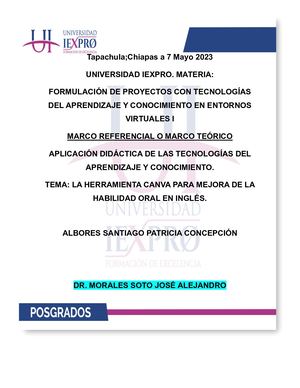 Albores Patricia Act 4 Aplicación Didáctica Tac Y La Herramienta Digital Canva