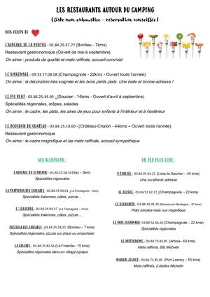 Les Restaurants Autour Du Camping