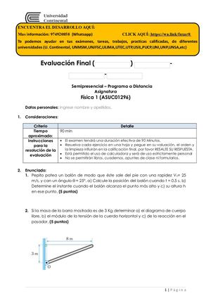 EVALUACIÓN FINAL DE FÍSICA 1