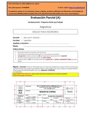 EXAMEN PARCIAL DIBUJO PARA INGENIERIA