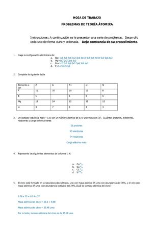 Hoja De Trabajot Eoría Atomica Fi Nal