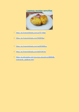 Leemos Recetas Sencillas