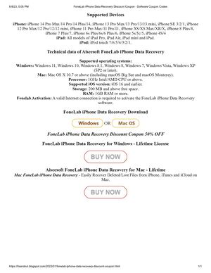 FoneLab iPhone Data Recovery Discount Coupon Rabatt