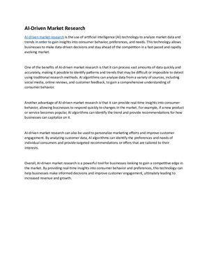 AI-Driven market research