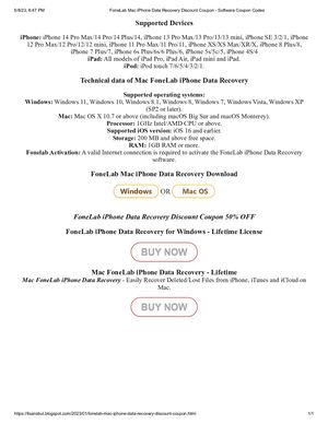 FoneLab Mac iPhone Data Recovery Discount Coupon
