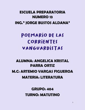 Poemario de las corrientes vanguardistas