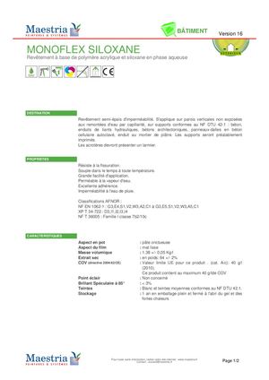 Monoflex Siloxane Fiche Technique