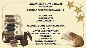 Poemario "corrientes vanguardistas"