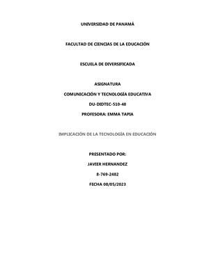 Implicación De La Tecnología En Educación