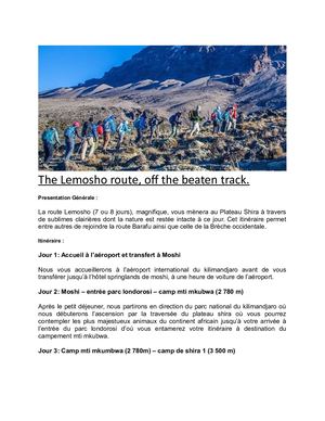 Calaméo - The Lemosho Route