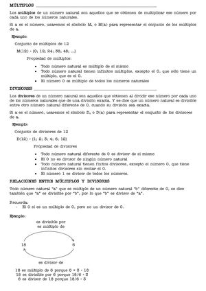 MÚLTIPLOS Y DIVISORES