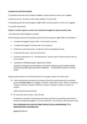 Accordo Del Participio Passato