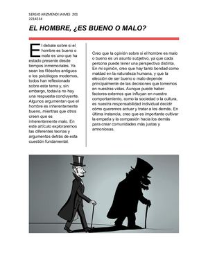 El Hombre Es Bueno O Malo Lenguaje M3
