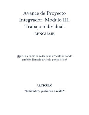 Avance De Proyecto Integrador Modulo 3 Individual