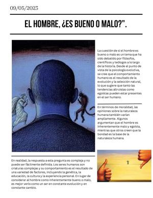EL HOMBRE, ¿ES BUENO O MALO?