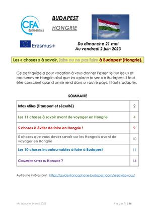 Guide Hongrie Budapest