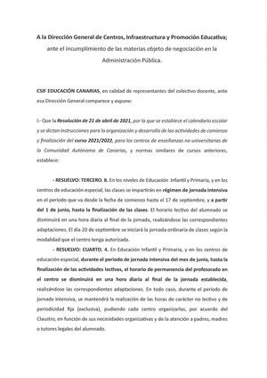 Solicitud Reclamación Dgip Suspensión Jornada Intensiva