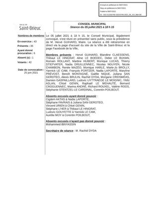 Deliberation Du Cm 05 Juillet 2021
