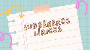 ÁLbum Subgéneros Líricos