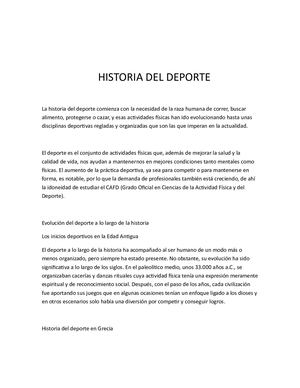 Historia Del Deporte