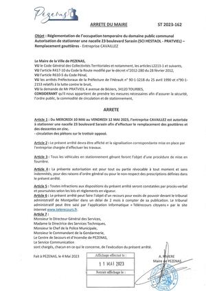 Arrêtés 11 05 23