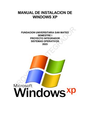 Manual De Instalacion De Windows Xp