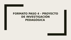 Formato Paso 4 Proyecto De Investigación Pedagógica