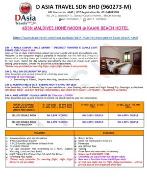 Maldives Honeymoon Tour Packages 2023/2024