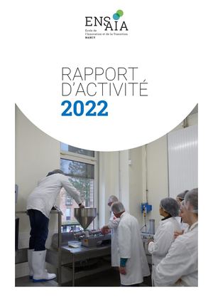 RAPPORT D’ACTIVITÉ ENSAIA 2022
