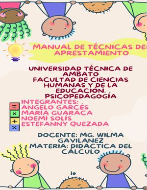 Manual De Técnicas Didáctica Aprestamiento
