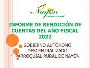 Informe Rendición Cuentas Año Fiscal 2022