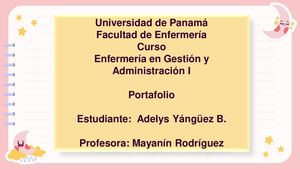 PORTAFOLIO ENFERMERÍA EN GESTION Y ADMINISTRACIÓN