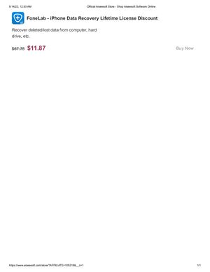 85% OFF Aiseesoft - FoneLab iPhone Data Recovery Lifetime License Discount Coupon - https://bit.ly/3I8dUw6