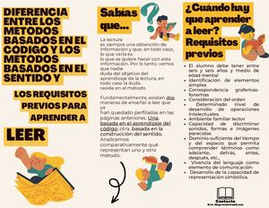 Folleto Tríptico De Libros Y Lectura Infantil Divertido Ilustrado Amarillo