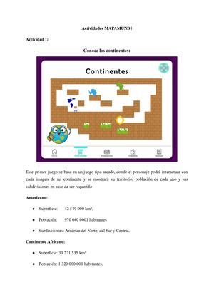 Actividades Mapamundi