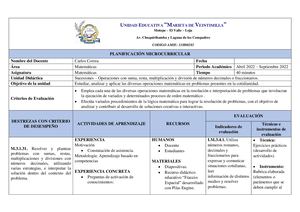 Modelo De Planificación Microcurricular