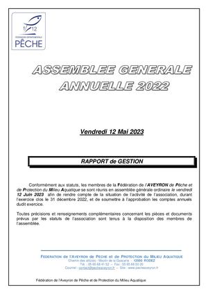 Rapport De Gestion 2022