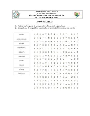 6° Sopa De Letras Inicial