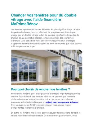 Changer vos fenêtres pour du double vitrage avec l’aide financière MaPrimeRénov