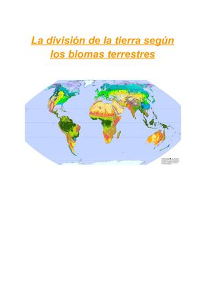 La división de la Tierra según los biomas